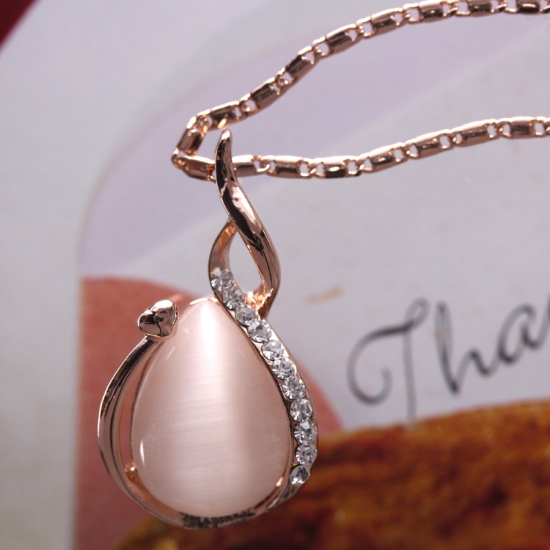 Rose gold sale teardrop necklace